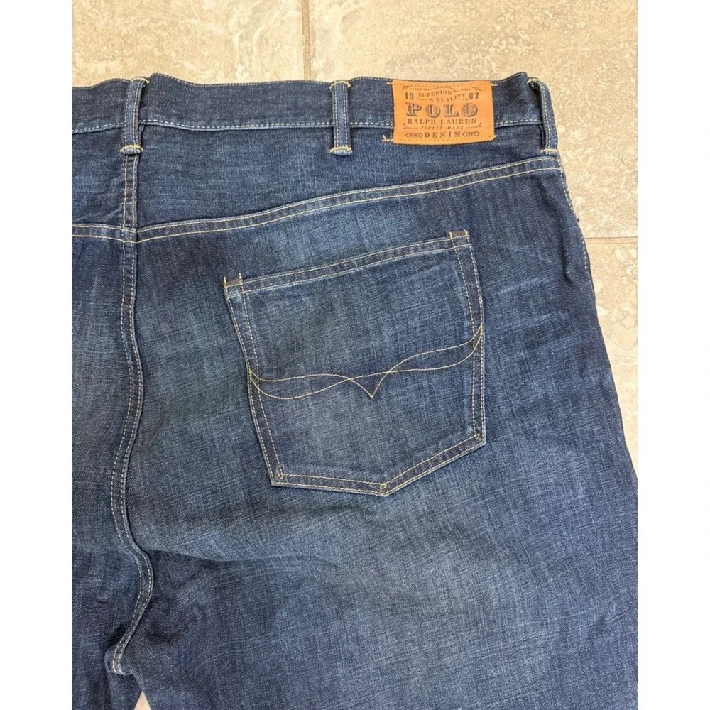 Polo Ralph Lauren Mens Big & Tall 50B x 32 Dark Wash Indigo Denim‎ Jeans
